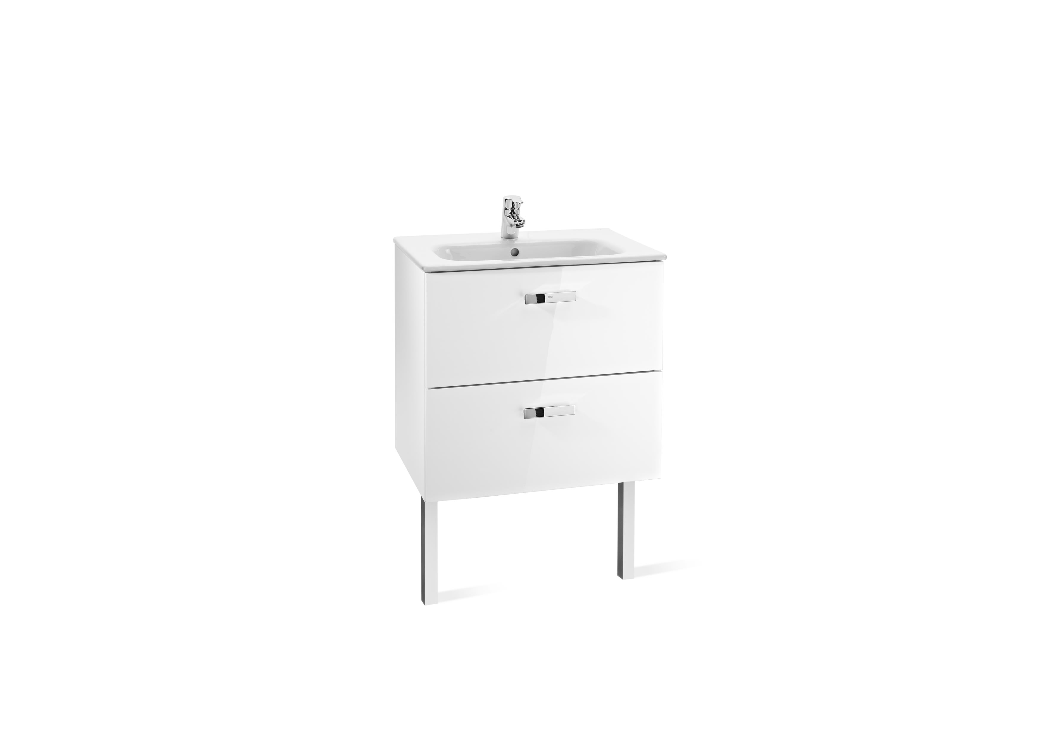 Zestawy łazienkowe - szafki z umywalką Biały połysk Victoria Basic A855854806 Roca