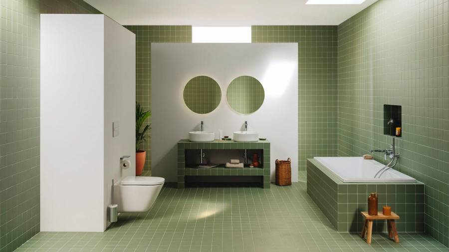 kolory łazienek -zielona łązienka- kolekcja GAP – ceramika łazienkowa